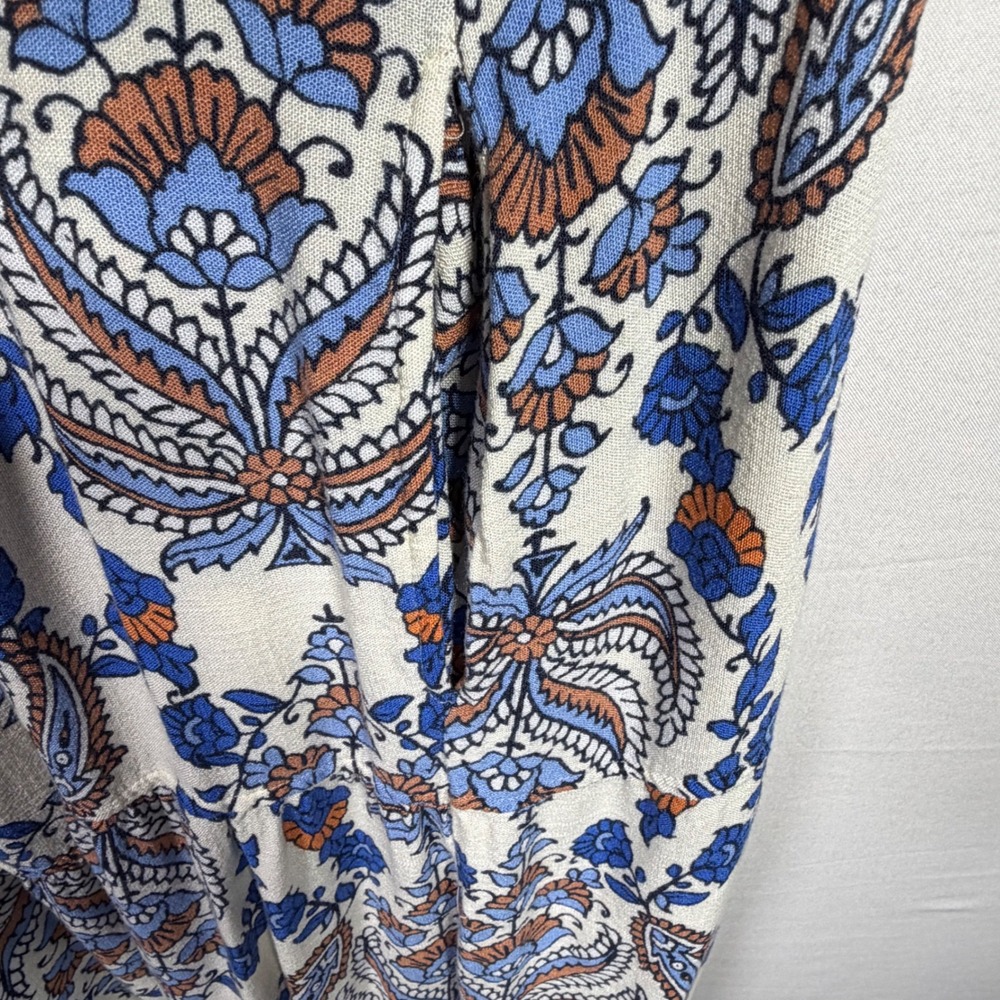 Max Studio London Maxi Dress Paisley Floral Boho Tiered Sleeveless Womens 1X - Picture 10 of 11